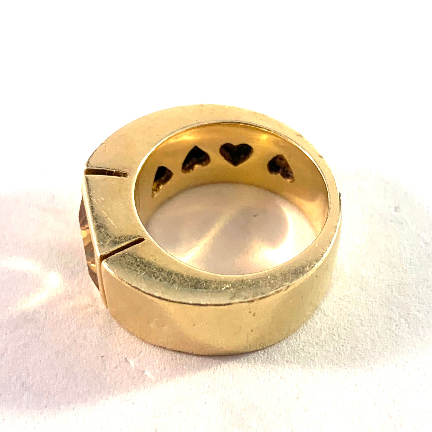 Massive 21.5gram 18k Gold Citrine Unisex Ring.