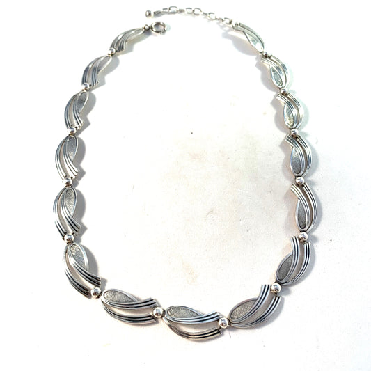 Swedish Import 1950-60s Mid Century Modern Solid 830 Silver Necklace.