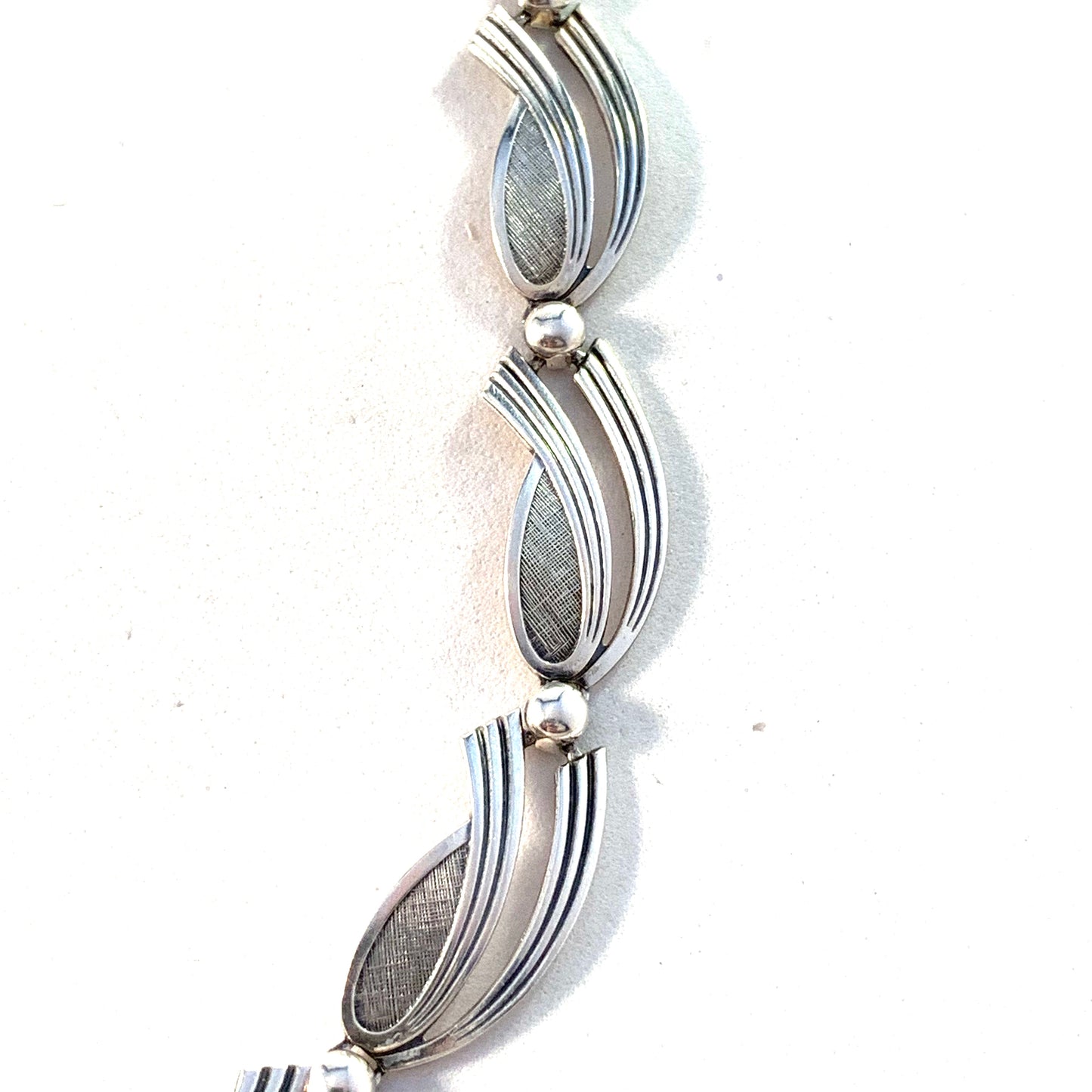 Swedish Import 1950-60s Mid Century Modern Solid 830 Silver Necklace.