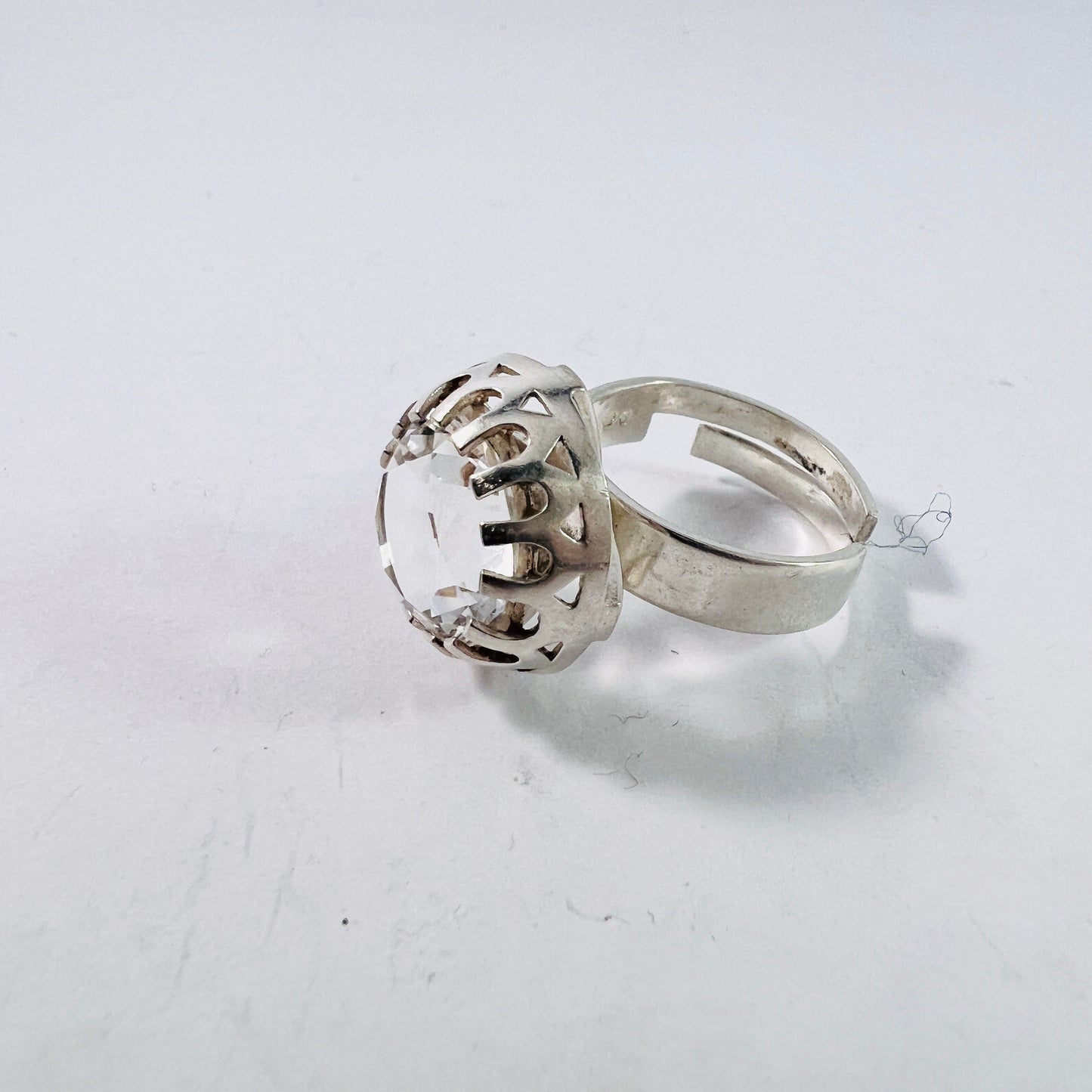 Södermark, Sweden 1960-70s. Solid 830 Silver Rock Crystal Ring.