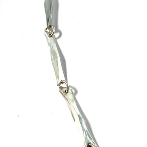 Rey Urban, Sweden 1974. Vintage Sterling Silver Hand-hammered Long Link Necklace. Signed. 31"