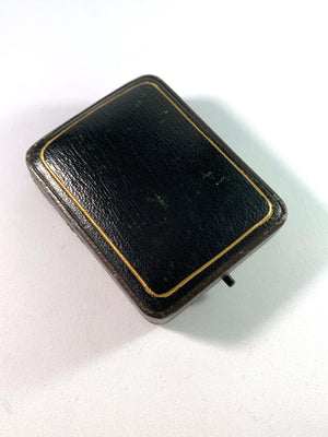Edwardian 9k Gold Amethyst Seed Pearl Lingerie Pins. Original Box.