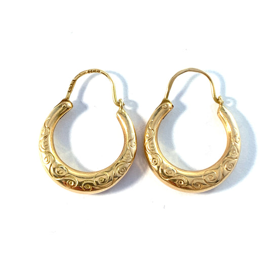 Svedbom, Sweden 1950s. Vintage 18k Gold Earrings.