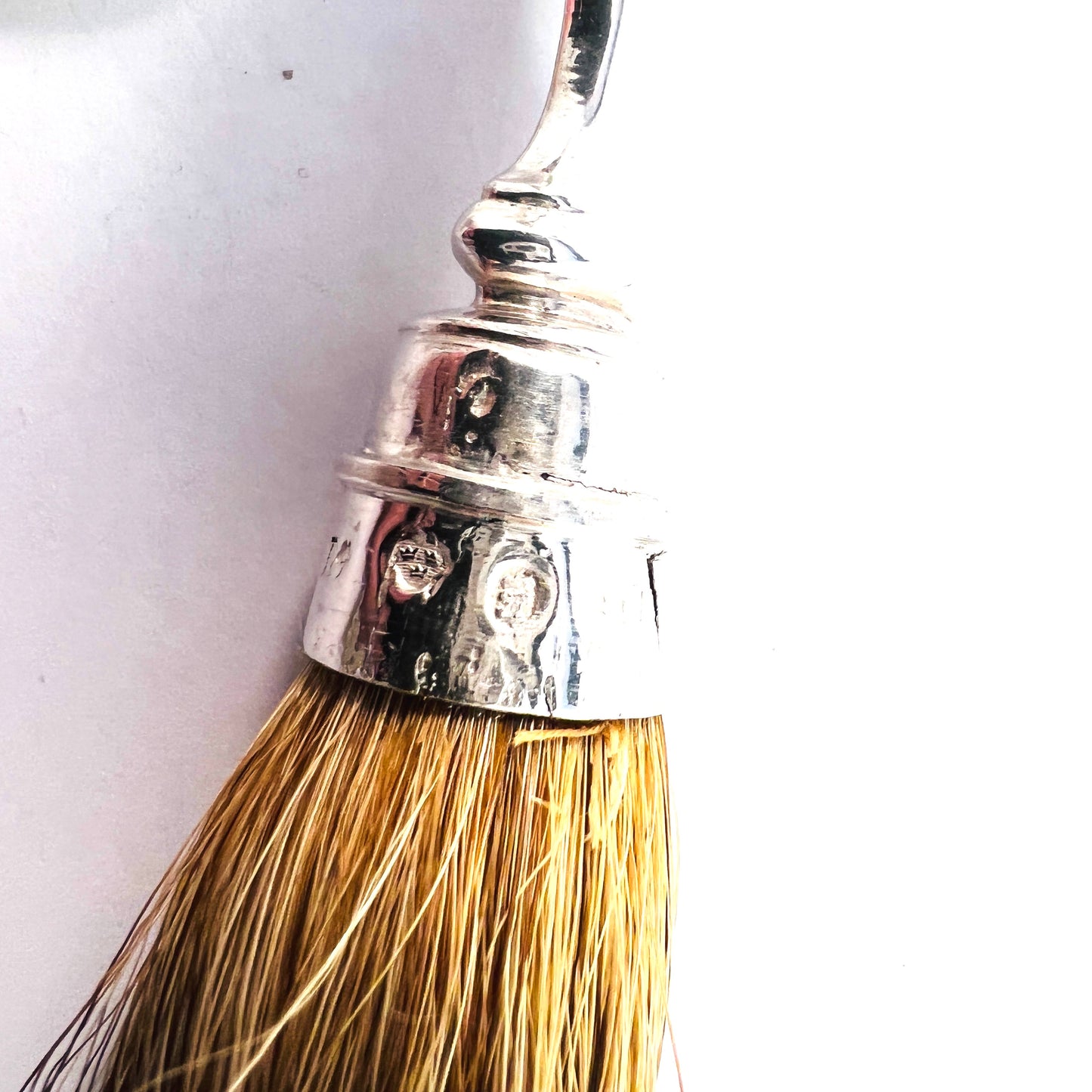 Gudtaf Flocker, Sweden 1841. Early Victorian Sterling Silver Shaving Brush.