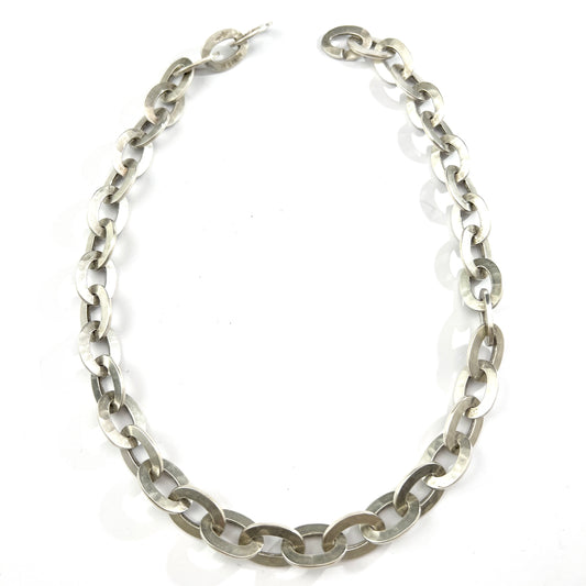 Rey Urban, Stockholm, Sweden. Chunky Vintage Sterling Silver Chain Necklace. Signed