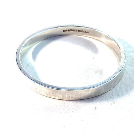 Magnus G:son Liedholm, Sweden Vintage Chunky Sterling Silver Hand Hammered Bangle Bracelet.