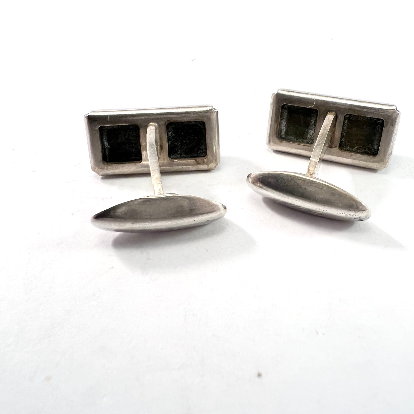 Martti Viikinniemi, Finland 1965. Vintage Solid Silver Tiger's Eye Cufflinks.