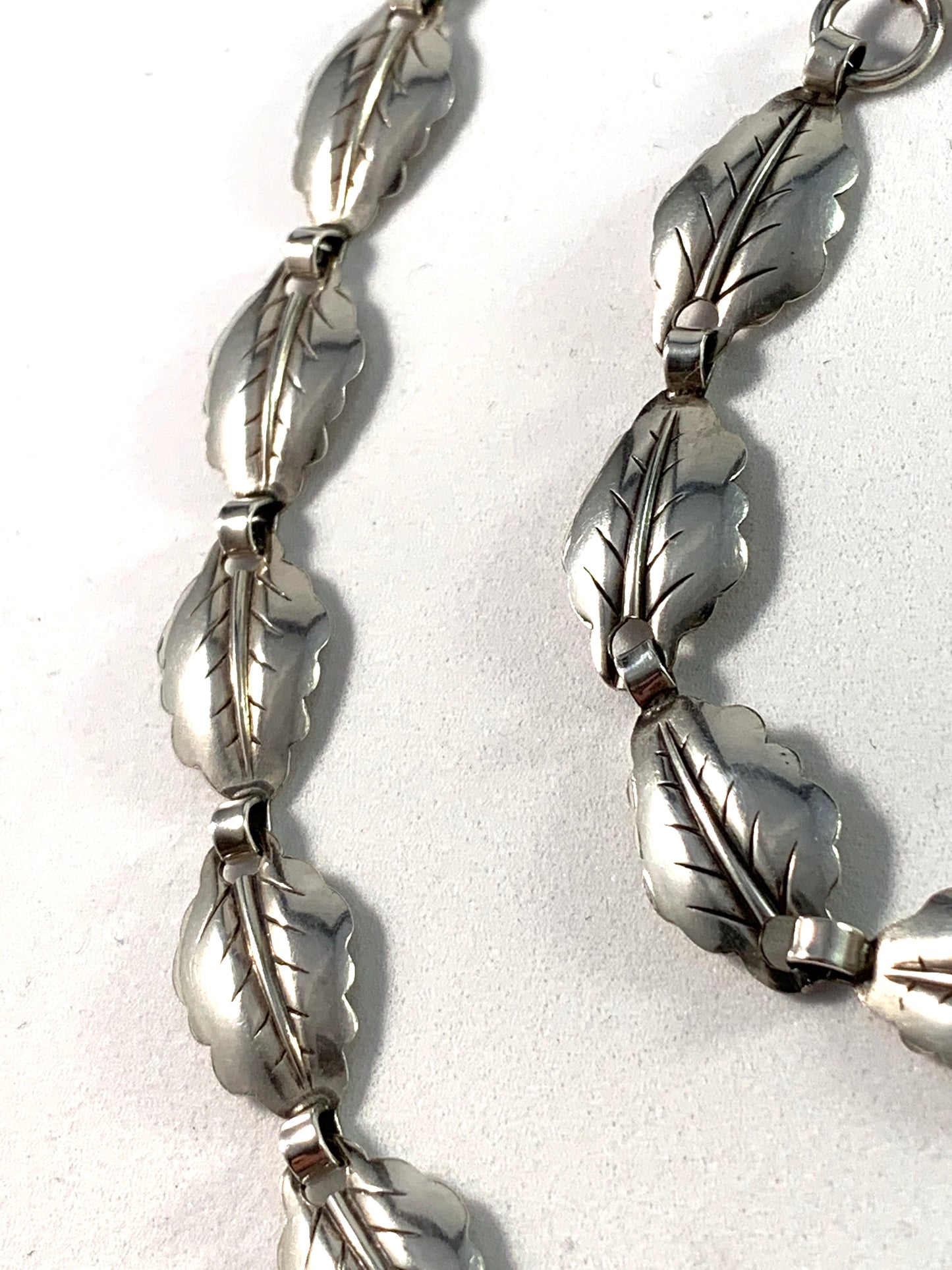 Swedish Import c 1950s Mid Century Solid Silver Set. Necklace and Bracelet.