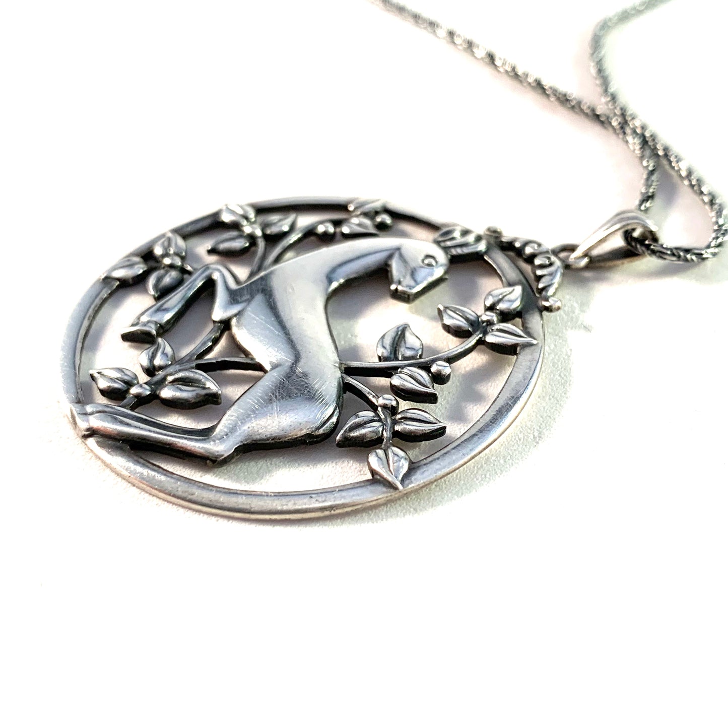 G Dahlgren, Sweden 1947 Sterling Silver Pendant Necklace.