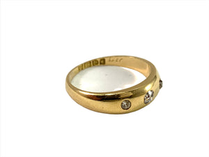 Chester year 1903 Antique Edwardian 18k Gold 0.20ctw old Cut Diamond Ring.