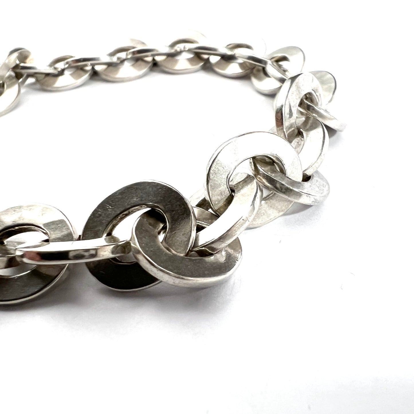 Rey Urban, Stockholm, Sweden. Vintage Chunky Sterling Silver Bracelet. Signed.