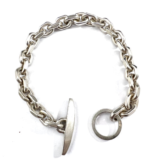 Denmark 1960s. Vintage Sterling Silver Chain Unisex Bracelet.
