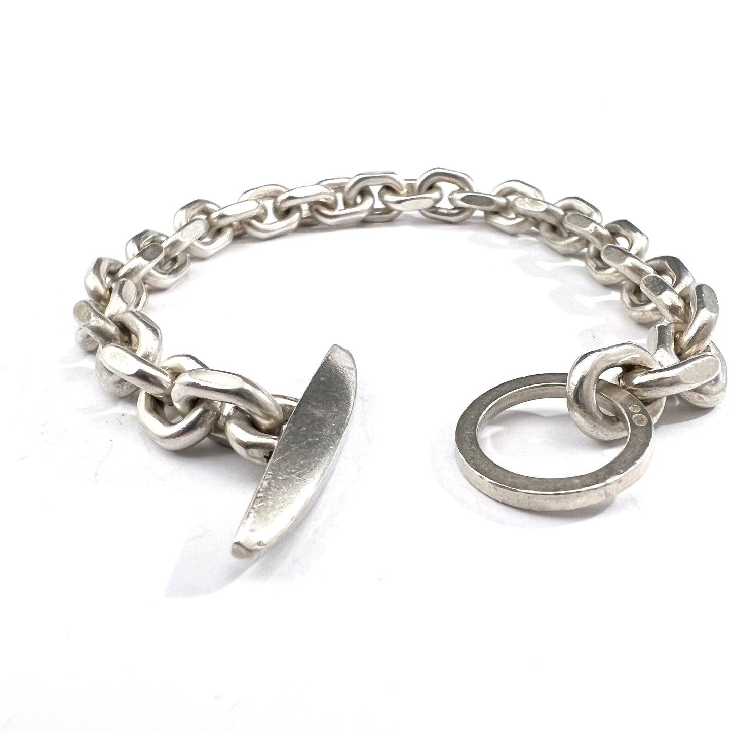 Denmark 1960s. Vintage Sterling Silver Chain Unisex Bracelet.