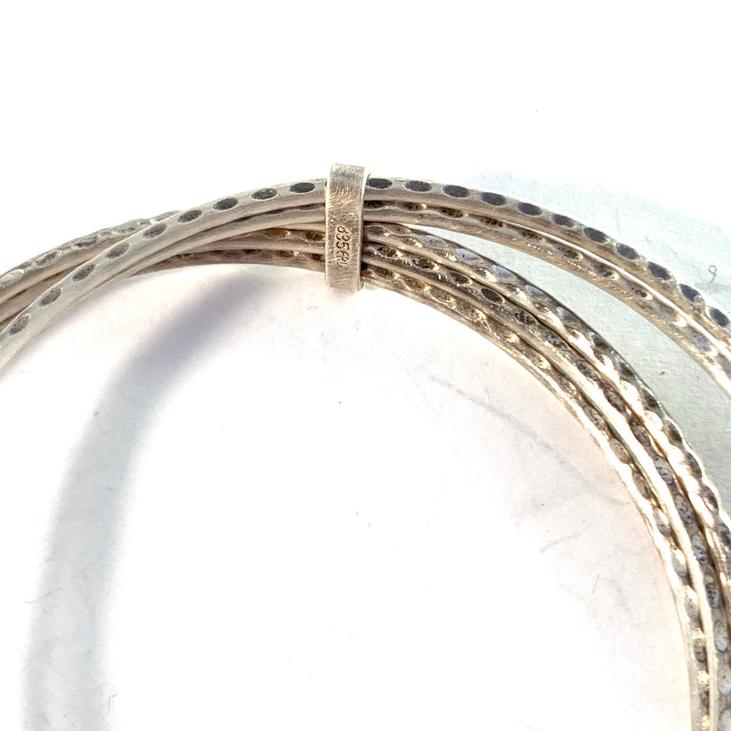 Maker ERD, Germany. Vintage 835 Silver Bangle Stack.