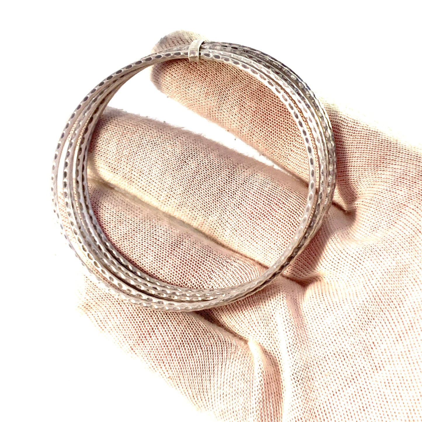 Maker ERD, Germany. Vintage 835 Silver Bangle Stack.