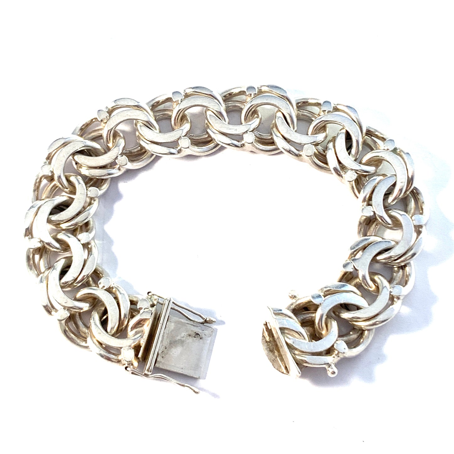 Södermark, Sweden year 1973. Massive Sterling Silver Bismark Bracelet.