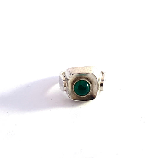 Sigurd Persson for Stigbert 1954. Vintage Sterling Silver Chrysoprase Ring.