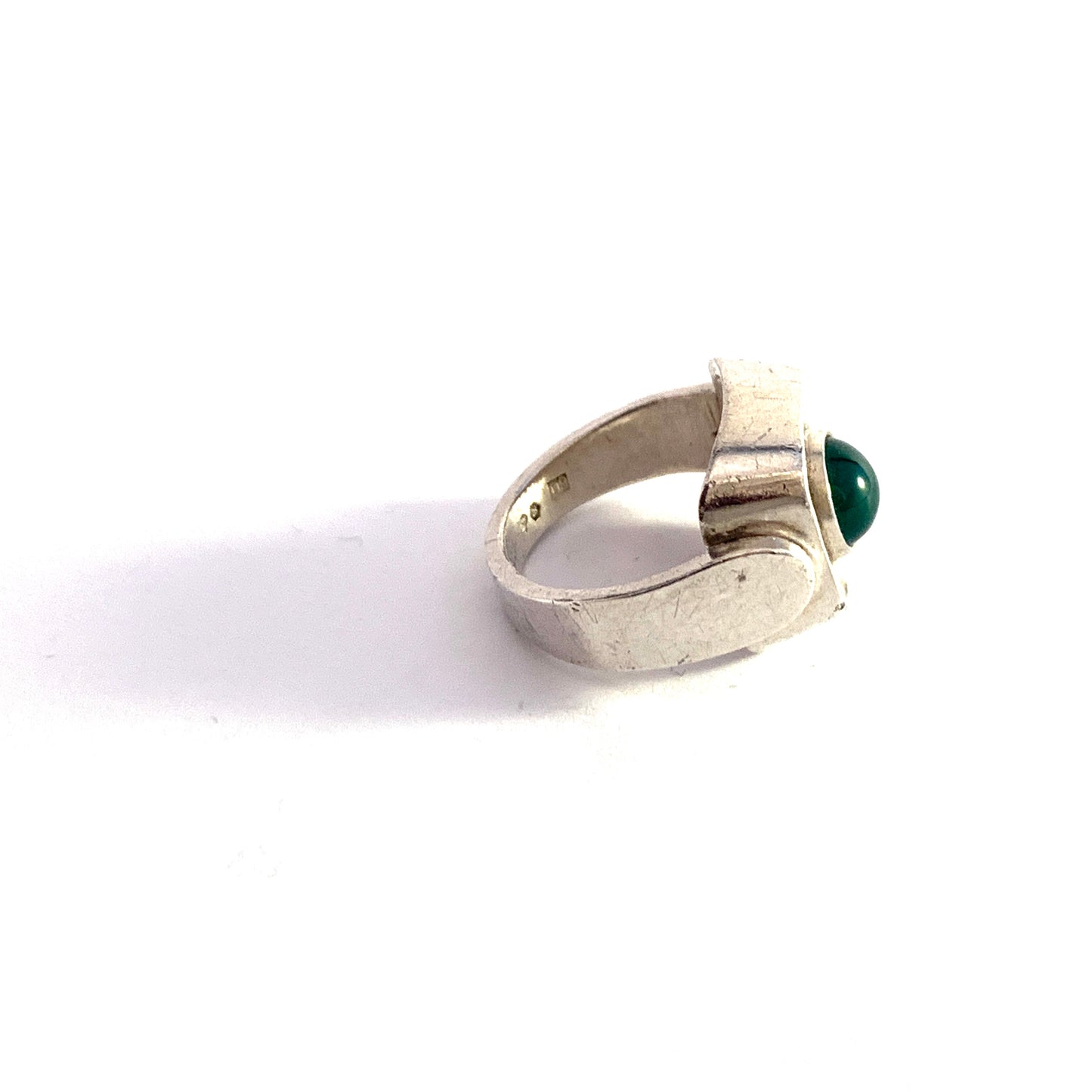 Sigurd Persson for Stigbert 1954. Vintage Sterling Silver Chrysoprase Ring.