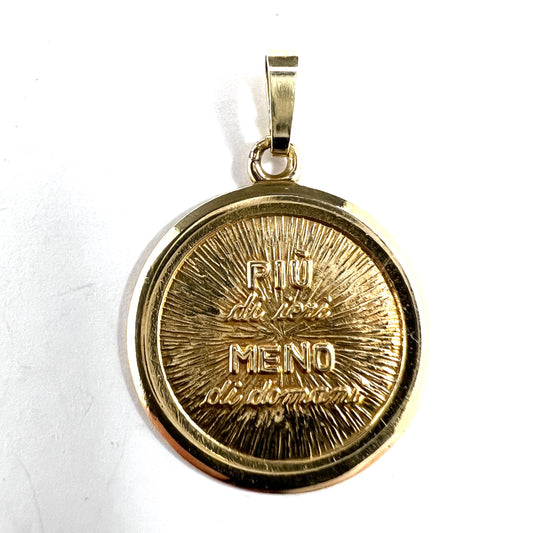 UNO A ERRE, Arezzo, Italy 1944-68. Vintage Piu Di Ieri Meno Di Domani Pendant.