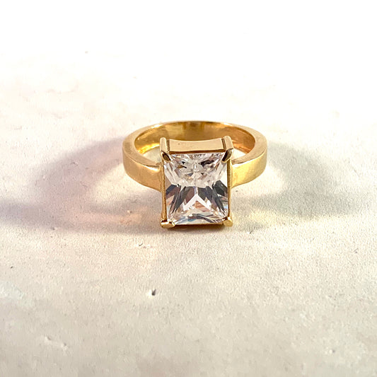 Guldfynd, Sweden Vintage 18k Gold Cubic Zirconia Ring