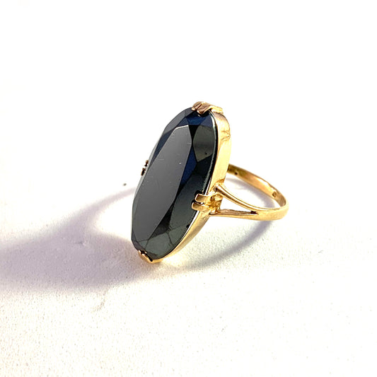 Johan Petersson, Stockholm 1930s Art Deco 18k Gold Onyx Ring.