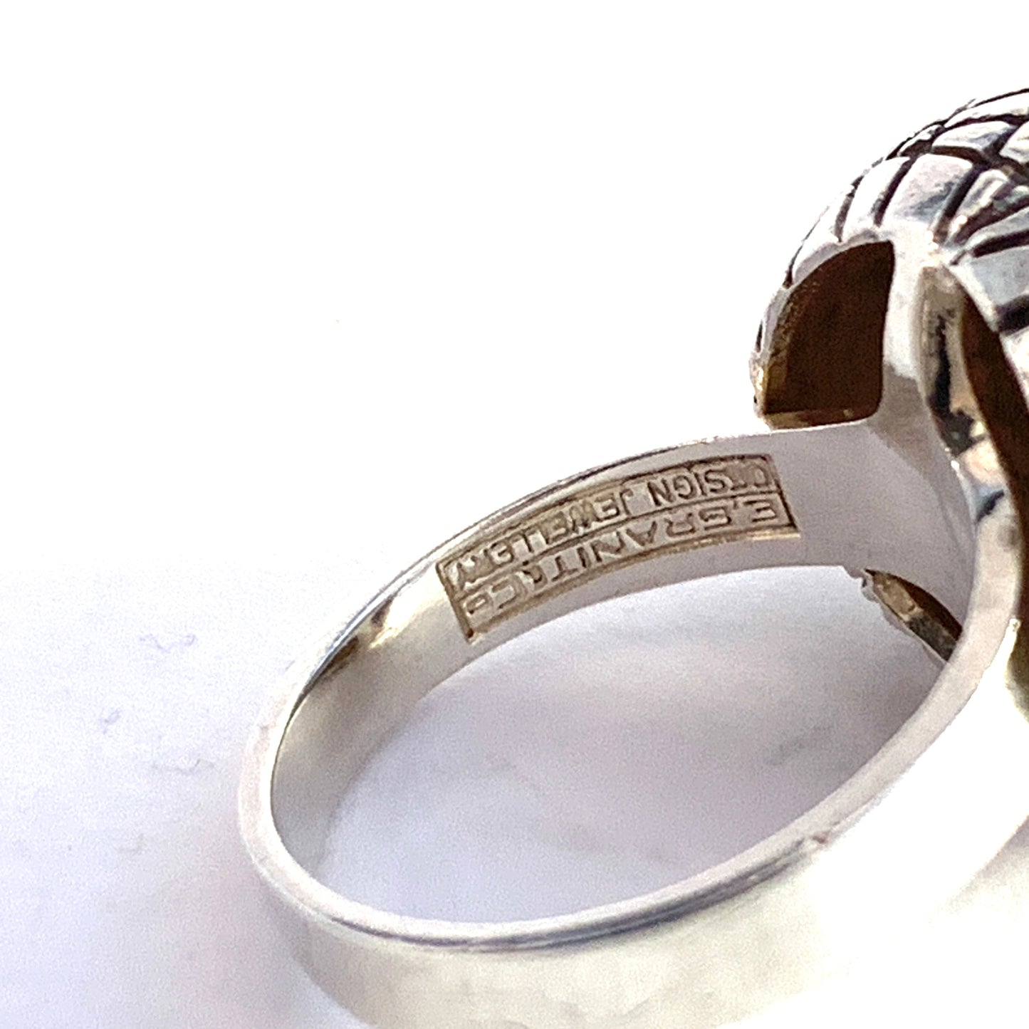 Erik Granit, Finland 1969. Bold Vintage Sterling Silver Ring. Signed.