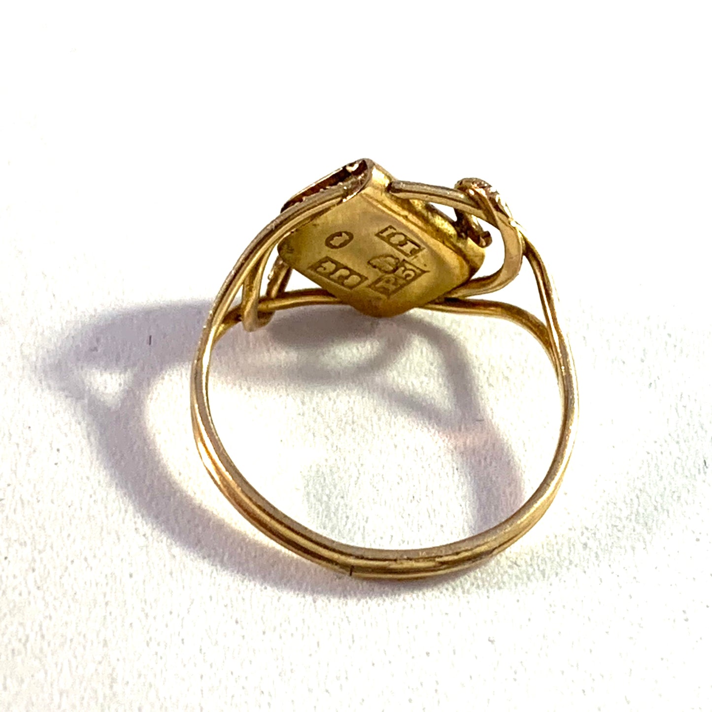 C.JG Stockholm 1869 Victorian 18k Gold Poison Ring.