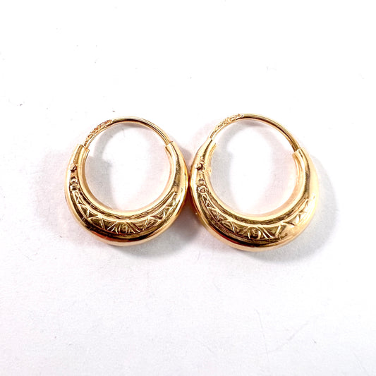 1940-50s Vintage Mid Century 18k Gold Earrings.