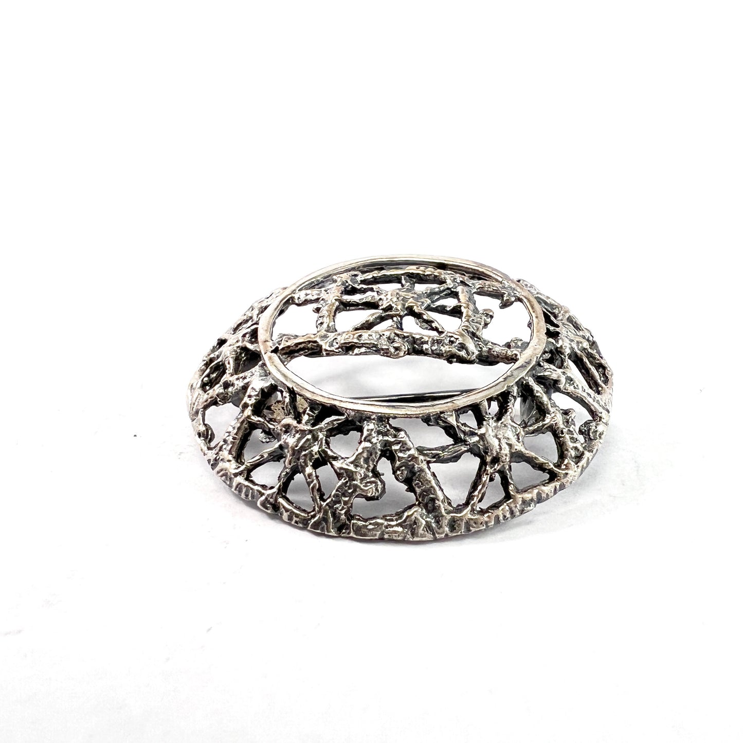 Pentti Sarpaneva for Turun Hopea Finland. Vintage Solid Silver Brooch. Design Pitsi