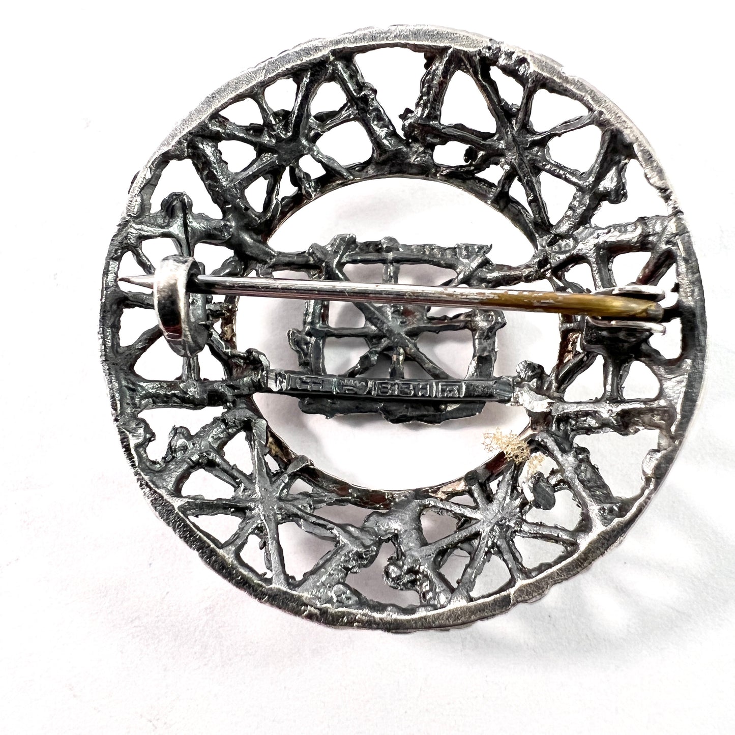 Pentti Sarpaneva for Turun Hopea Finland. Vintage Solid Silver Brooch. Design Pitsi