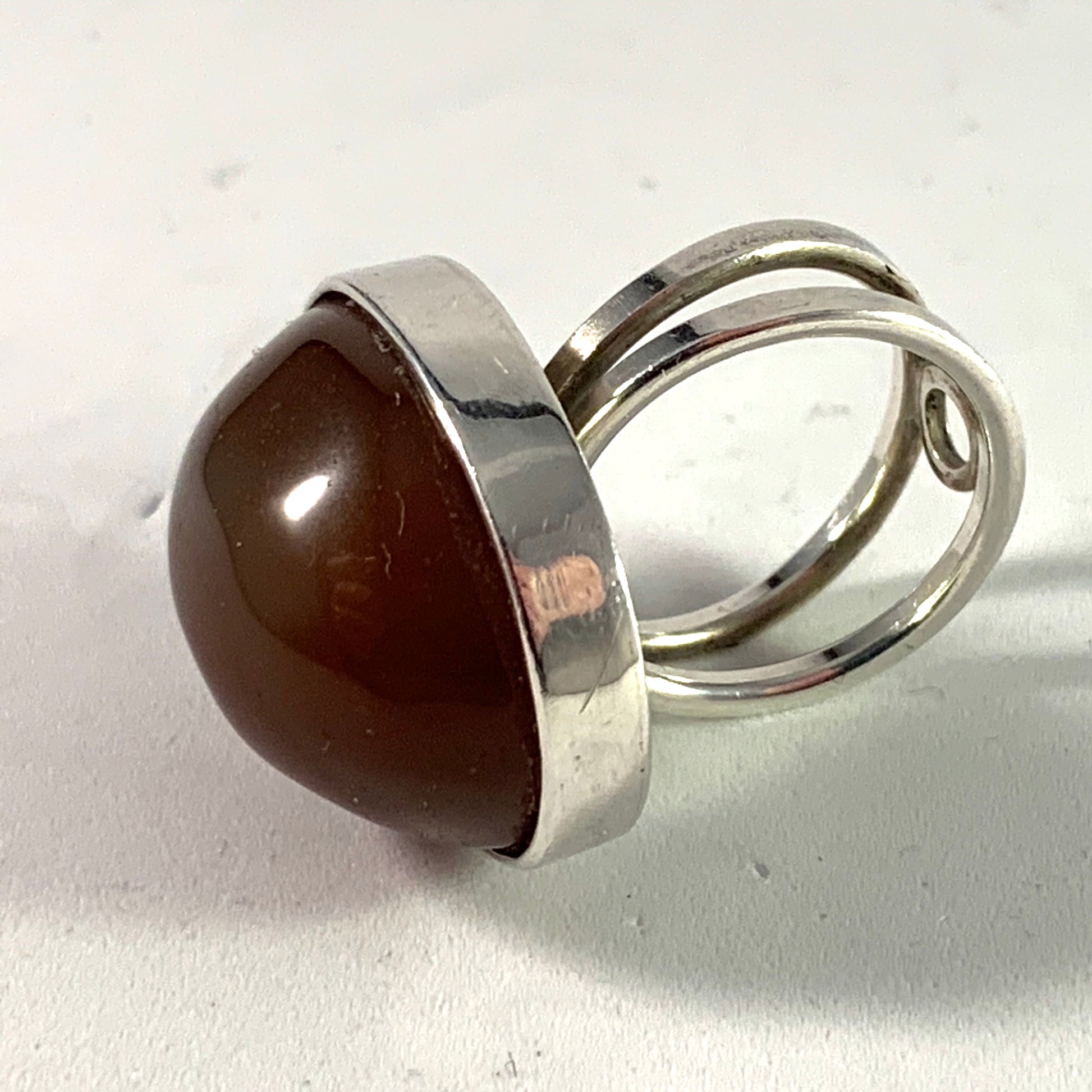 Scandinavian vintage silver agate ring jewelry