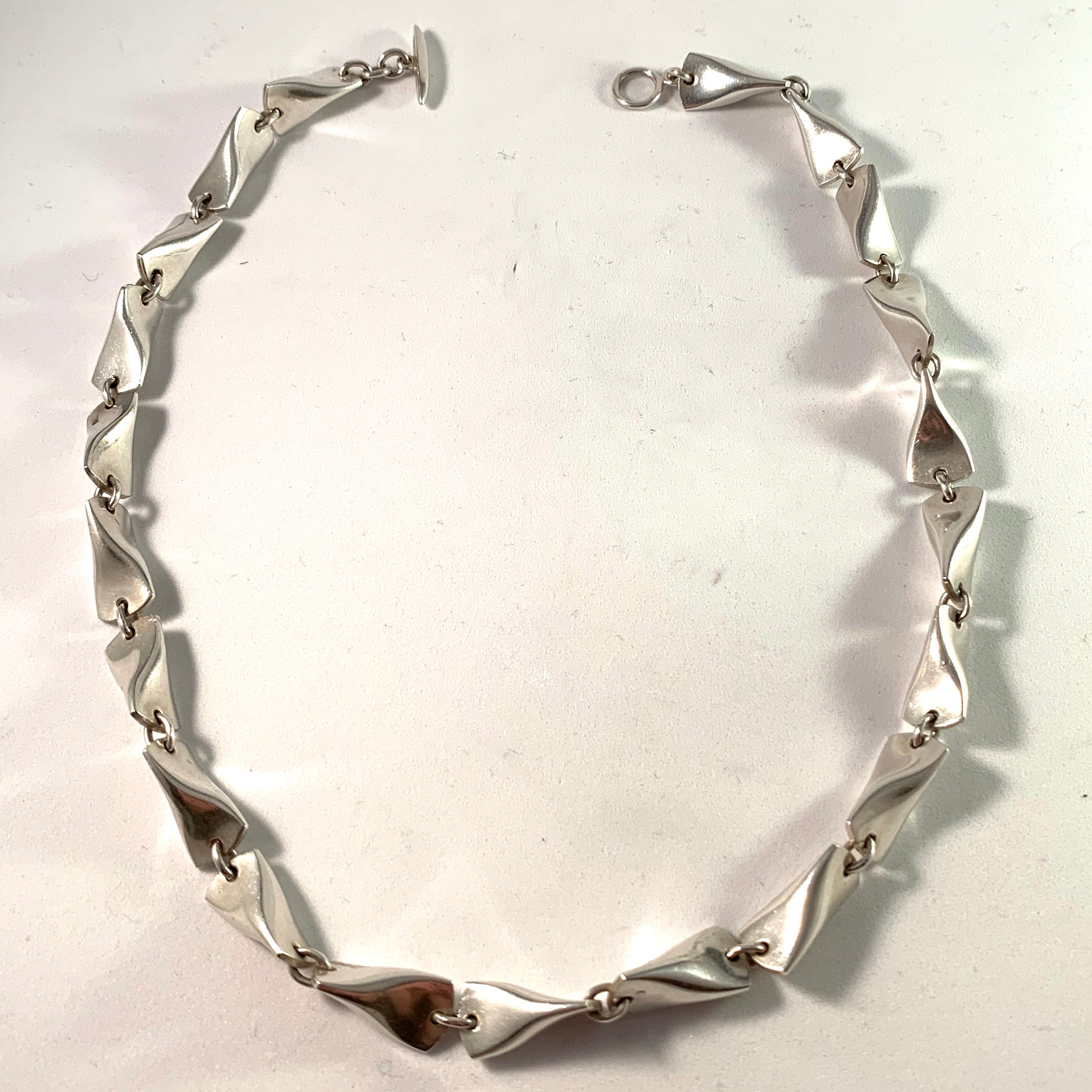 Georg Jensen, designer Edvard Kindt-Larsen Denmark Mid Century Sterling Silver Necklace. 104A "Butterfly"