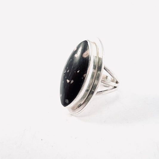 Stenlya, Sweden 1965. Vintage Sterling Silver Porphyry Ring.