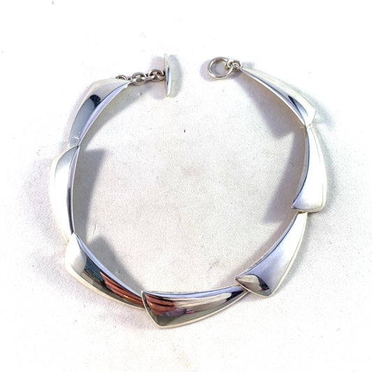 Hermann Siersbol, Denmark 1960s Modernist Sterling Silver Link Bracelet.