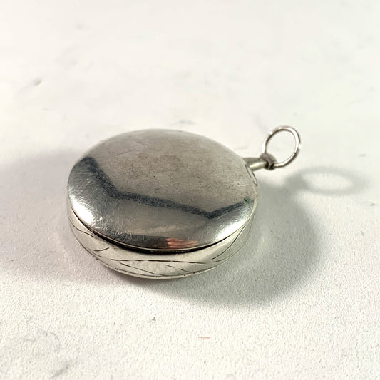 Victorian silver locket pendant