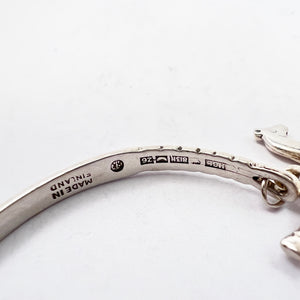 Holger Lindstrom for Kalevala Koru, Finland 1953 Early Solid Silver Charm Bracelet.