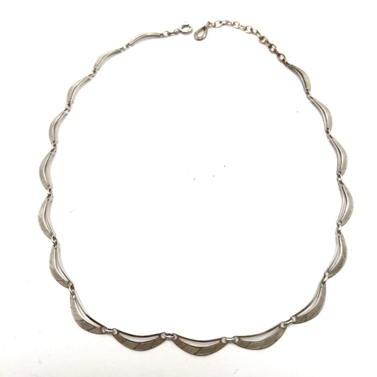 Friedrich Binder, Germany Vintage Mid Century Solid 835 Silver Necklace.