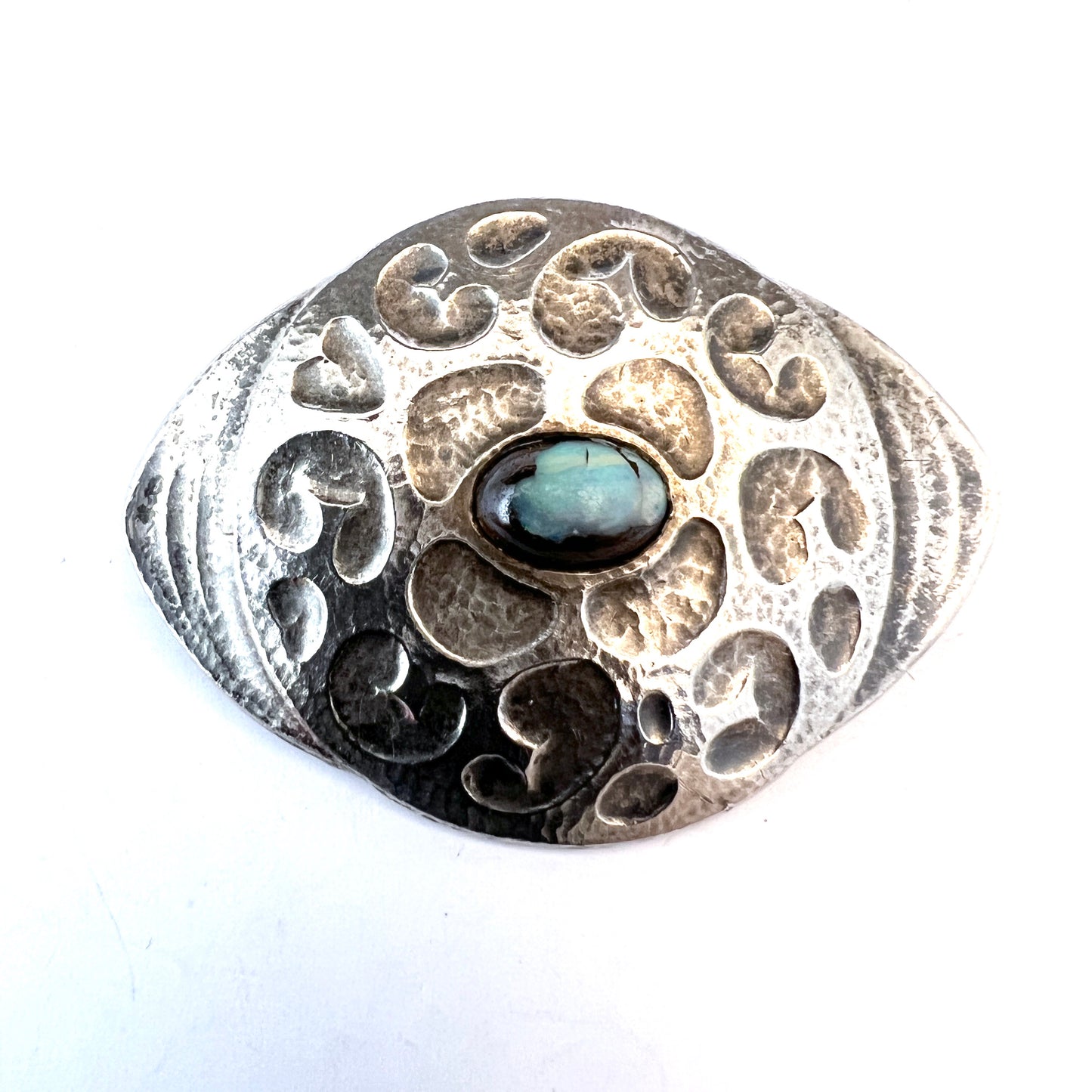 Anders Nilsson (father of Wiwen Nilsson), Sweden year 1913. Antique Jugendstil Silver Opal Brooch.