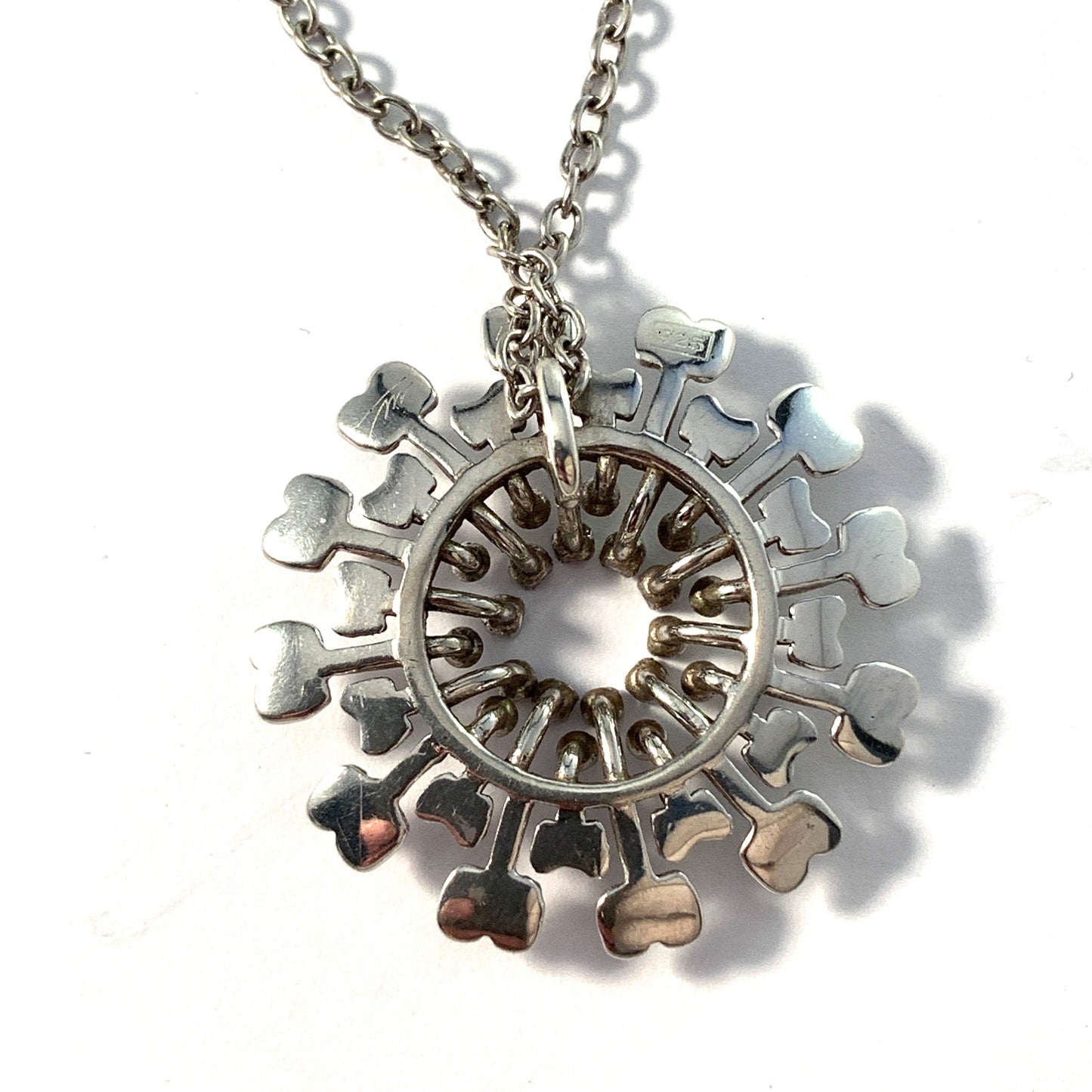 Tapio Wirkkala for Kultakeskus Finland Sterling Pendant Necklace. "Sun"