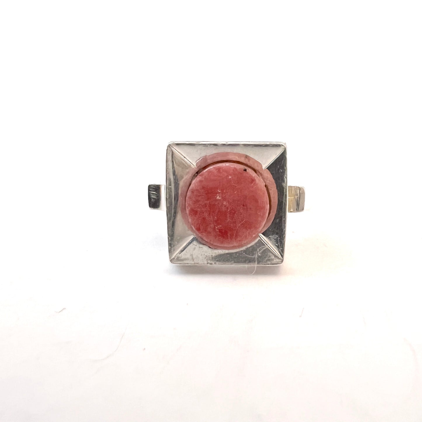 Camici Alfredo, Firenze, Italy 1944-68. Vintage 800 Silver Rhodonite Ring.