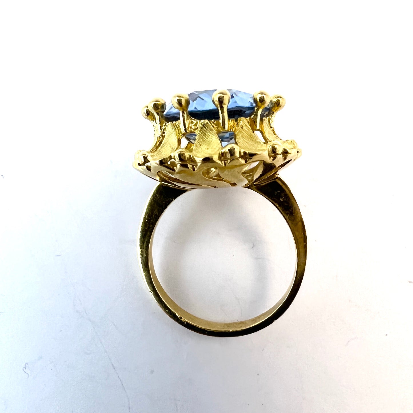 Bold Vintage 18k Gold Topaz Cocktail Ring.