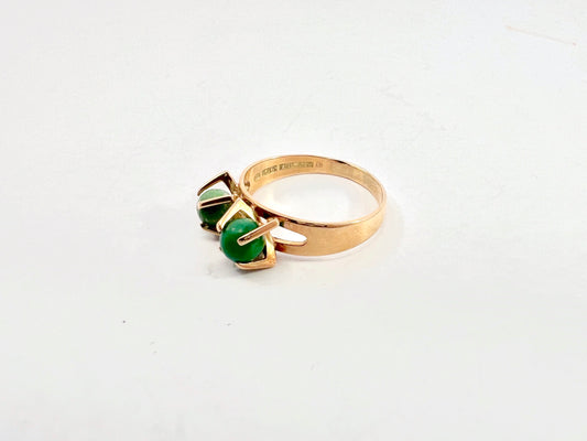 Elis Kauppi,  Kupittaan Kulta Finland c 1960. Vintage 14k Gold Green Turquoise Ring.