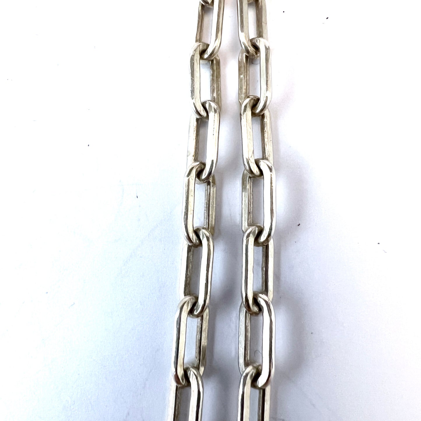 U Prybil, Sweden 1968. Vintage 42 inch Long Sterling Necklace Chain w Dog Clip.