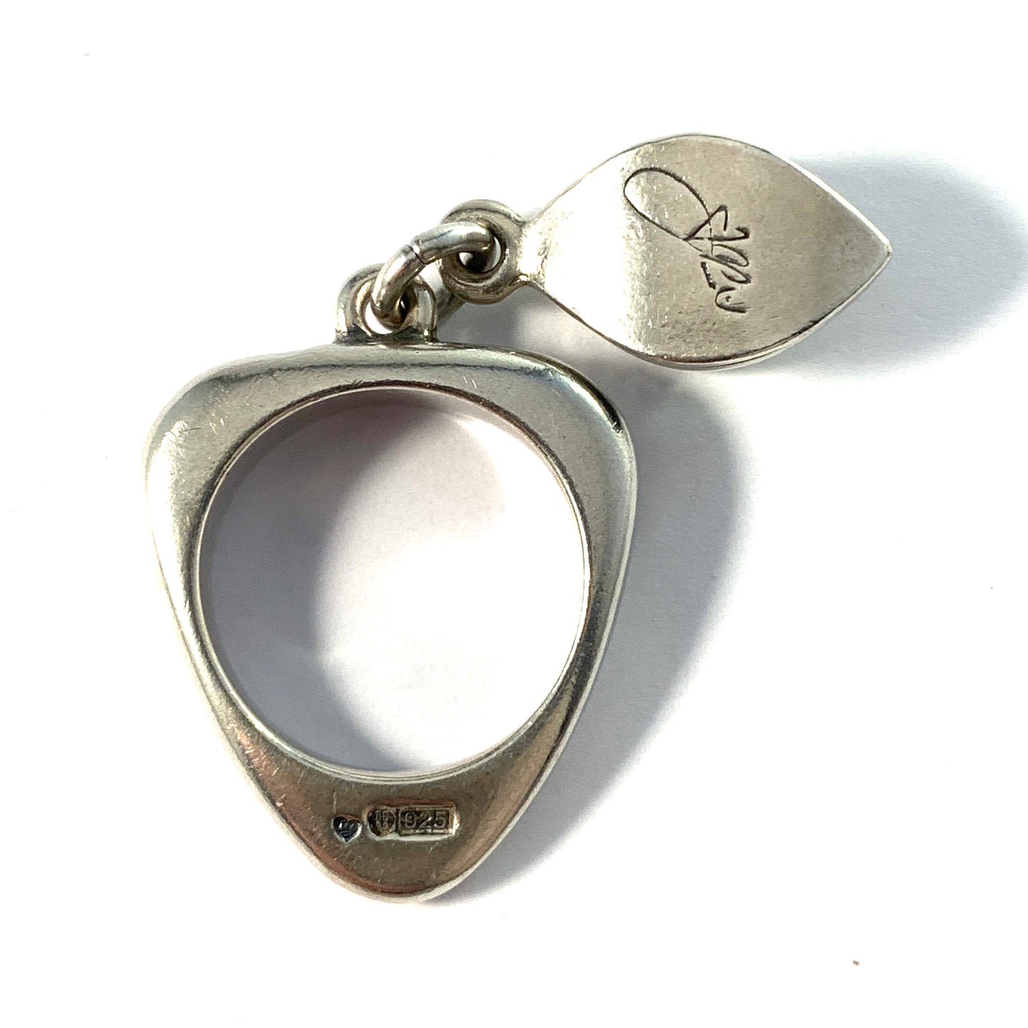 Kalevala Koru, Finland Vintage Kinetic Signed Designer Sterling Silver Ring.