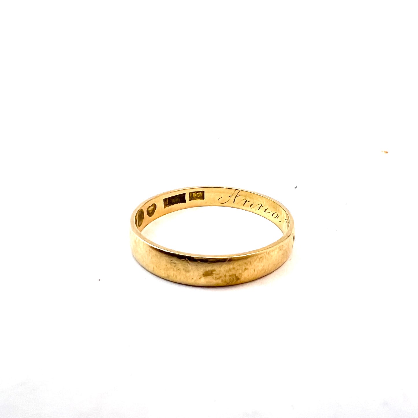 Nordström, Sweden 1911. Antique 18k Gold Wedding Band Ring.
