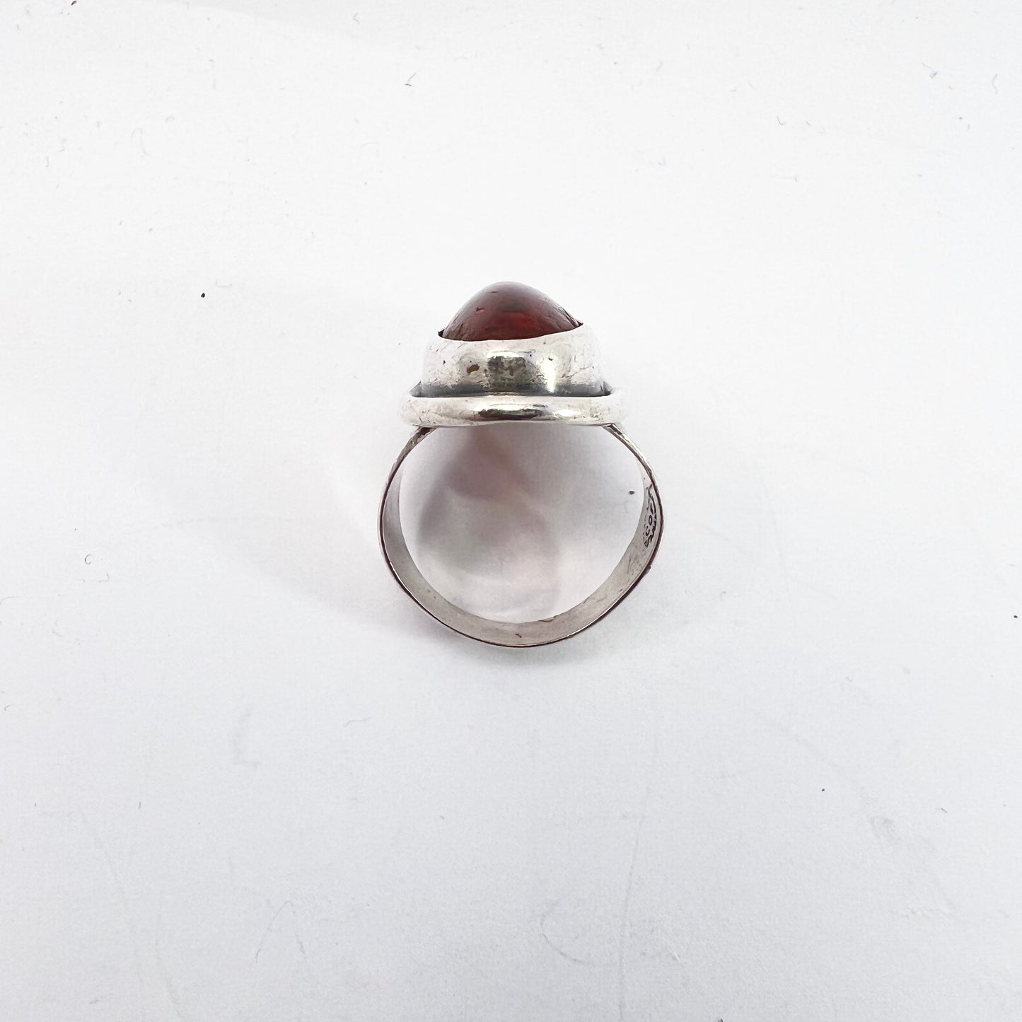 Carl Olof Frydensberg, Denmark 1960s. Sterling Silver Amber Ring.