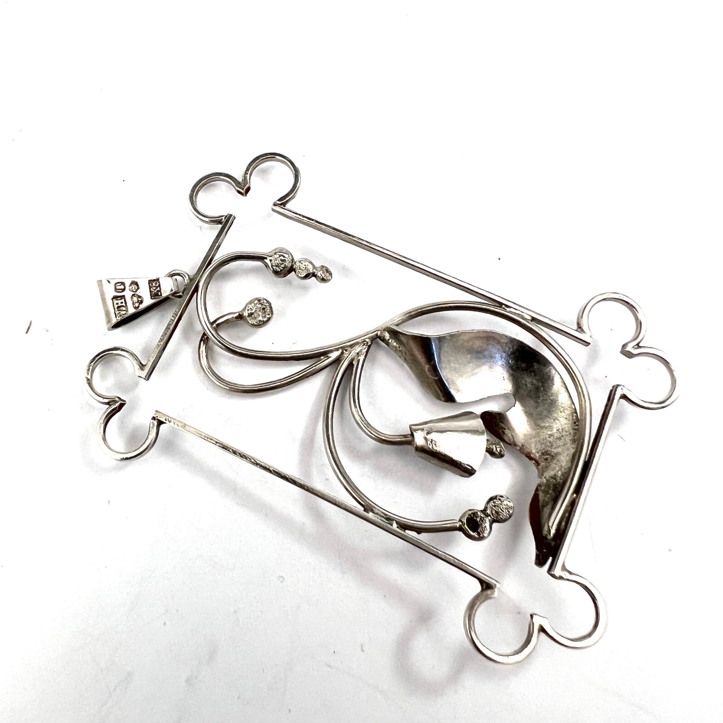 Wilhelm Harbeck, Stockholm, 1948. Vintage Solid Silver Pendant.