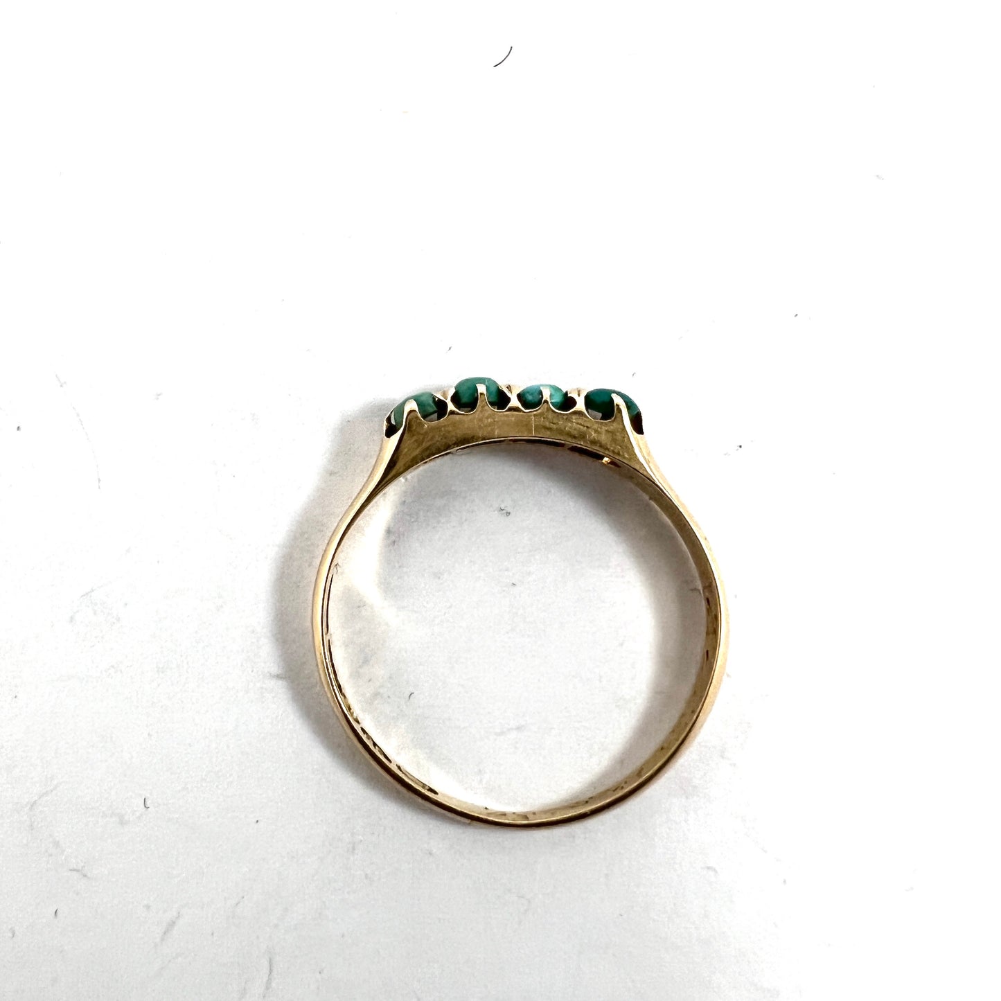 Eino Westerback, Finland 1936. Vintage 14k Gold Green Turquoise Ring.