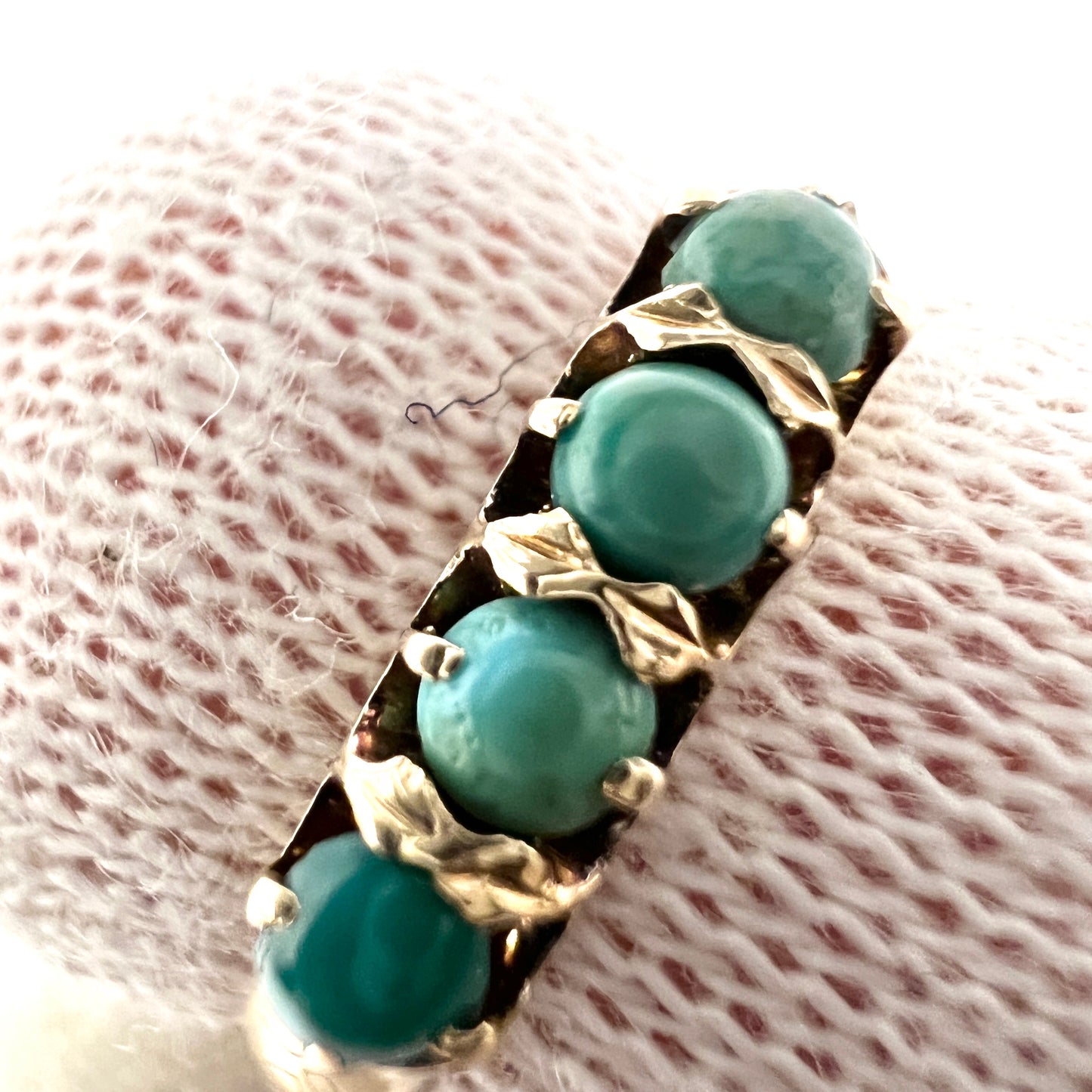 Eino Westerback, Finland 1936. Vintage 14k Gold Green Turquoise Ring.