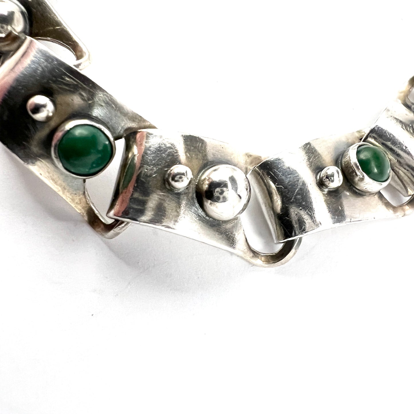 Gertrud Engel for A Michelsen, Sweden 1953. Vintage Sterling Turquoise Bracelet. Signed.